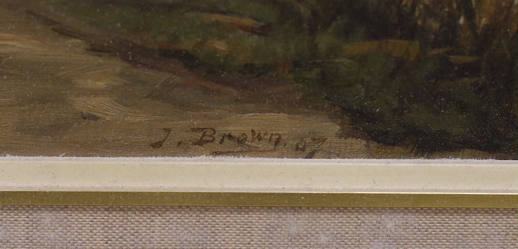 English School, late 20th century, two oil on boards, a river scene and a stream, one monogrammed and the other signed, both 20 x 25cm